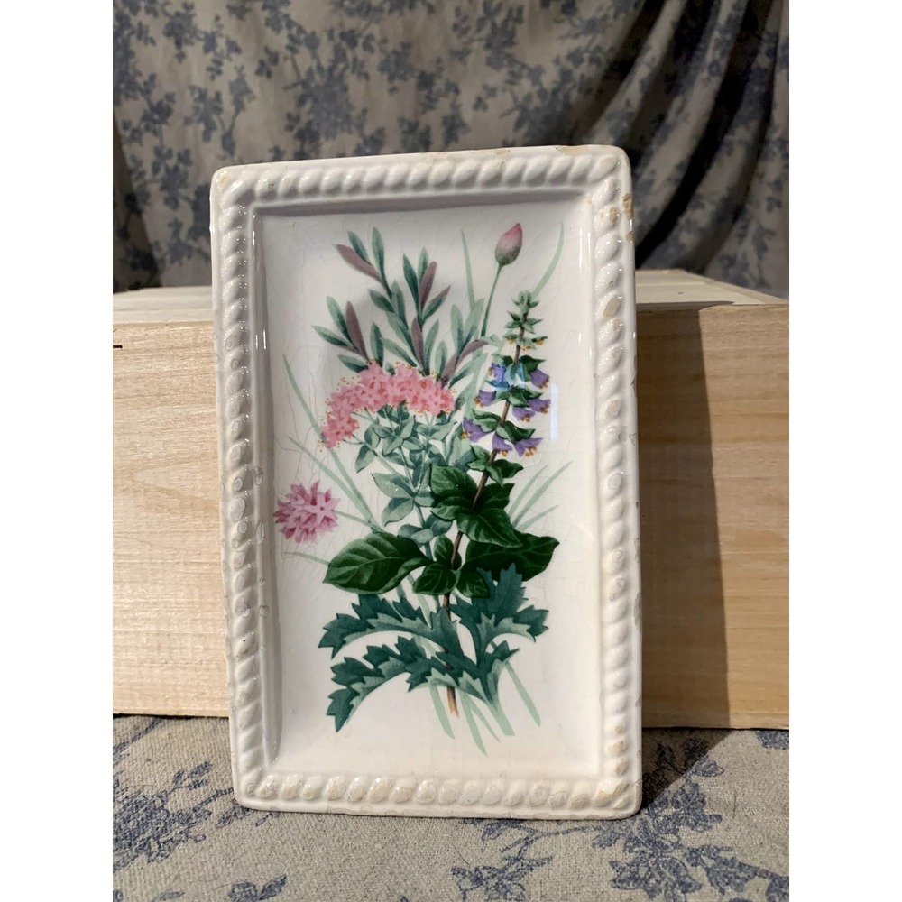 Ceramic 1990s Avon Spoon Rest Plate with Wall HangingHook